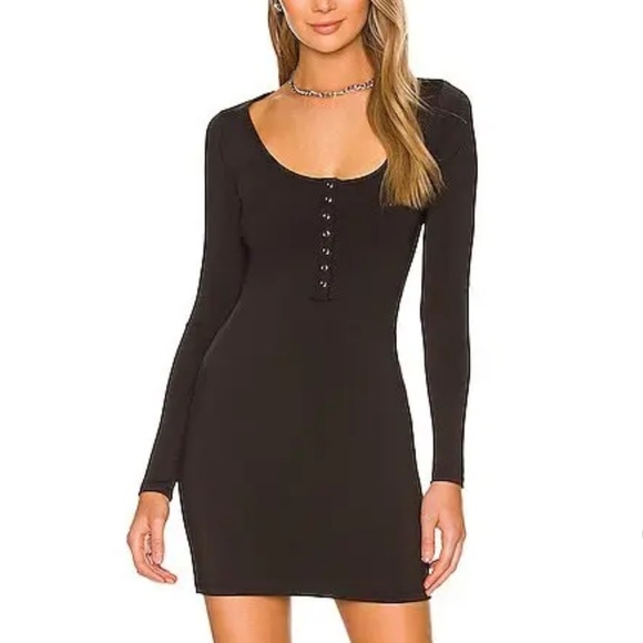 n:PHILANTHROPY Ribbed Mini Dress Women’s Black Sz Medium Bodycon - Picture 1 of 8